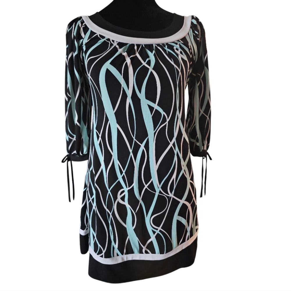 Vintage Candie's Print Tunic Top Size 12